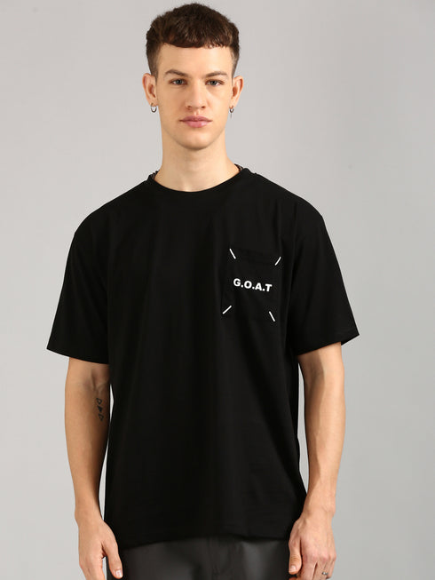 Black Printed Oversized T-shirt